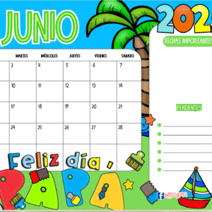 CALENDARIO DE JUNIO 2025